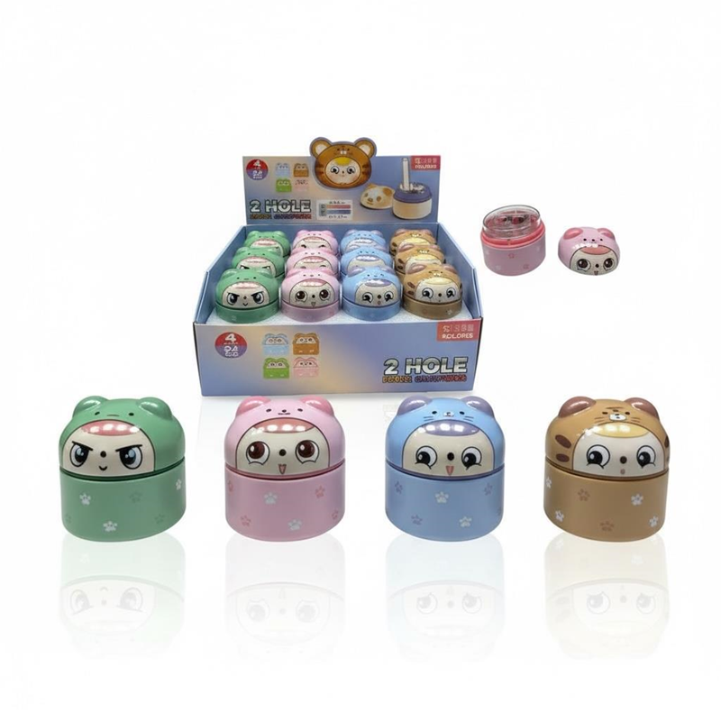 No.6838 Metal Çift Gözlü Kalemtıraş 24'Lü Paket