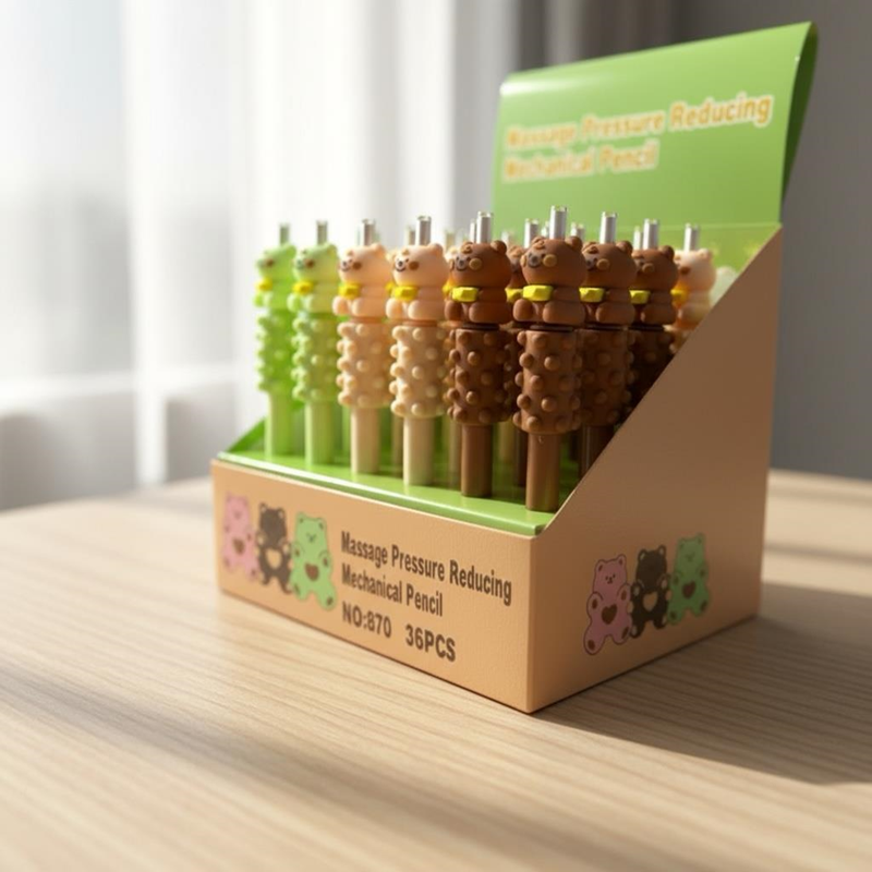 No.870 Sevimli Ayıcık Modeli Gövdesi Masaj Yapan Versatil 0.7 Uçlu 36'Lı Paket No.870 Sevimli Ayıcık Modeli Gövdesi Masaj Yapan Versatil 0.7 Uçlu 36'Lı Paket