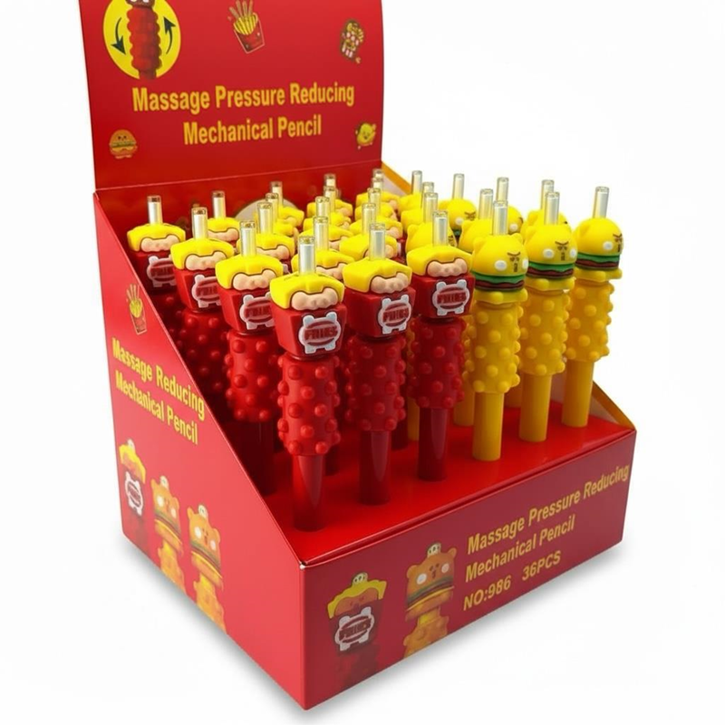 No.866 Fast Food Modeli Gövdesi Masaj Yapan Versatil 0.7 Uçlu 36'Lı Paket