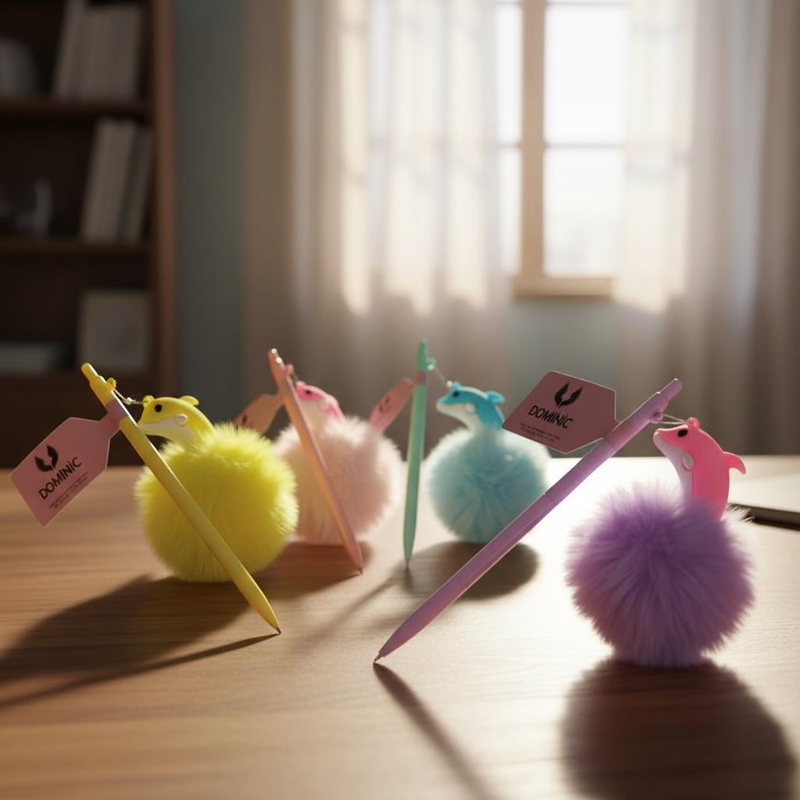 No.5420-2 Yunus Balığı Modeli Pon Pon Peluş Versatil 0.7 Uçlu 30Lu Paket