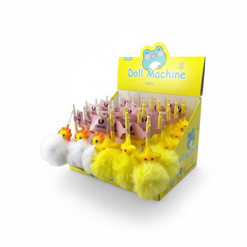 No.5420-1 Yıldız-Güneş Modeli Pon Pon Peluş Versatil 0.7 Uçlu 30'Lu Paket