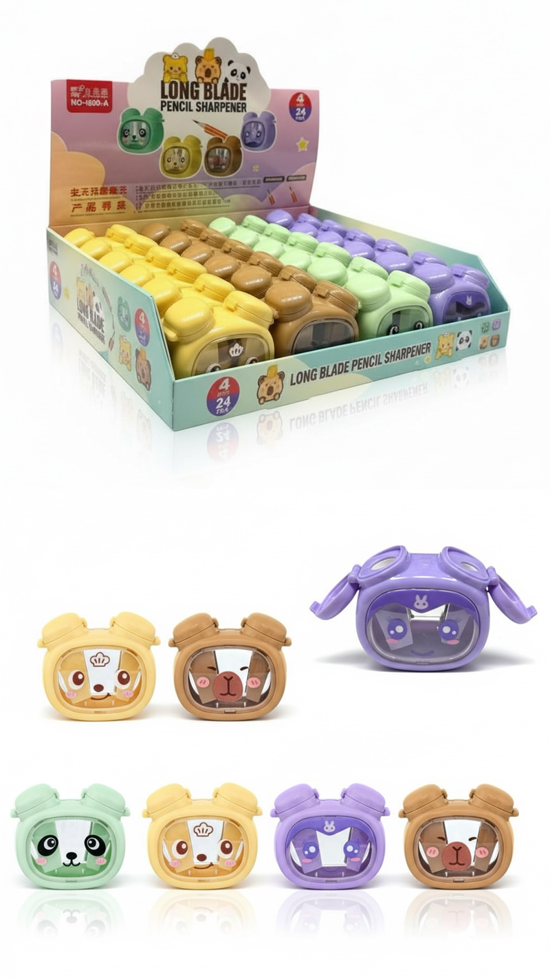 No.5892/A Çift Gözlü Kulak Açılabilir Kalemtıraş 24Lü Paket