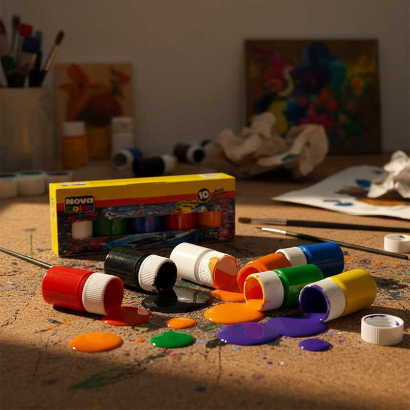 Nova Color 10 Renk Şişe Akrilik Boya 17 Ml