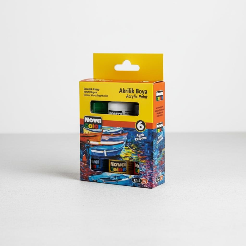 Nova Color 6 Renk Şişe Akrilik Boya 17 Ml Nova Color 6 Renk Şişe Akrilik Boya 17 Ml