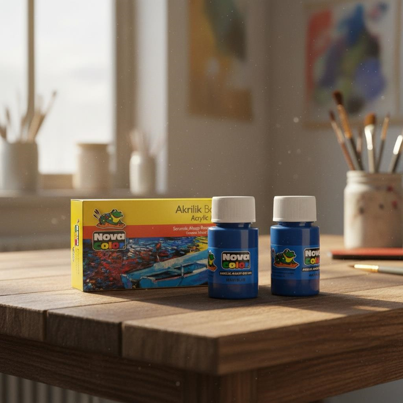 Nova Color Şişe Akrilik Boya Mavi Renk 30 Ml 12'Li Paket Nova Color Şişe Akrilik Boya Mavi Renk 30 Ml 12'Li Paket