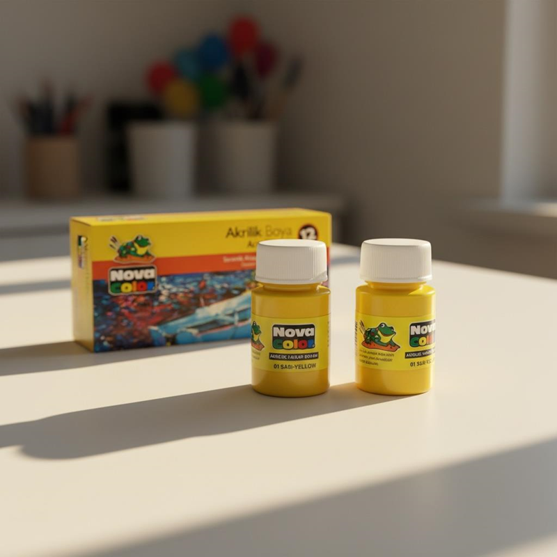 Nova Color Şişe Akrilik Boya Sarı Renk 30 Ml 12'Li Paket Nova Color Şişe Akrilik Boya Sarı Renk 30 Ml 12'Li Paket