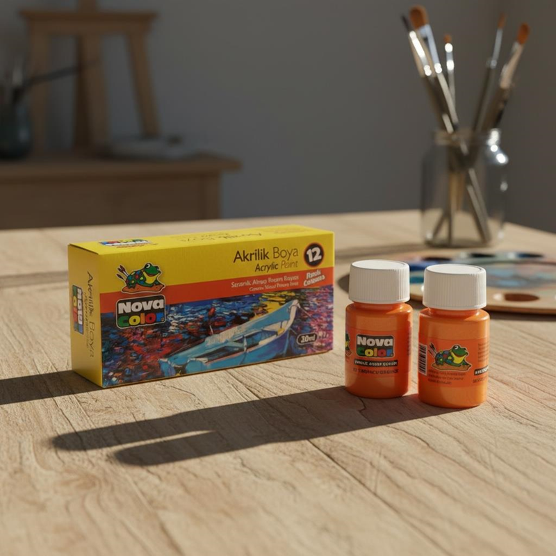 Nova Color Şişe Akrilik Boya Turuncu Renk 30 Ml 12'Li Paket Nova Color Şişe Akrilik Boya Turuncu Renk 30 Ml 12'Li Paket