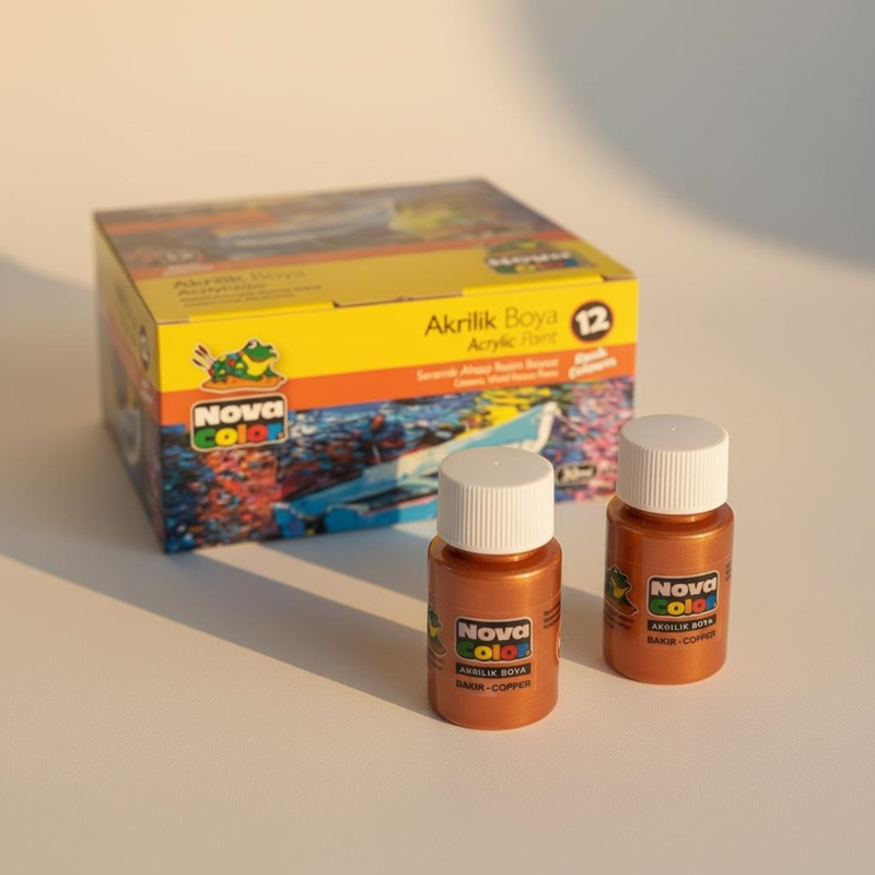 Nova Color Şişe Akrilik Boya Bakır Renk 30 Ml 12'Li Paket Nova Color Şişe Akrilik Boya Bakır Renk 30 Ml 12'Li Paket