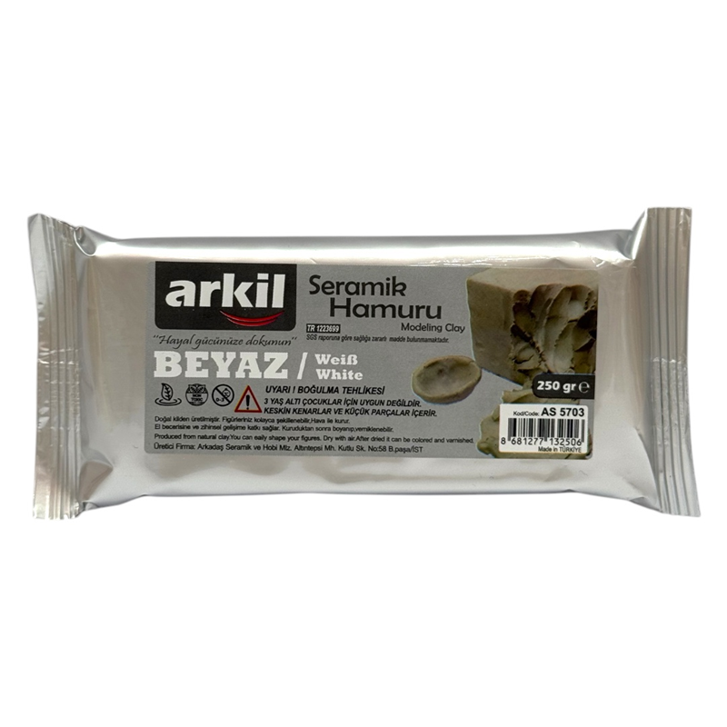 Seramik Hamuru Kil Çamuru 250 Gr Beyaz Renk