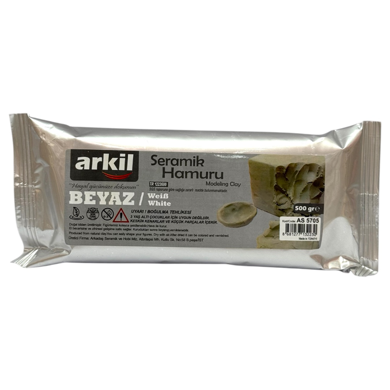 Seramik Hamuru Kil Çamuru 500 Gr Beyaz Renk