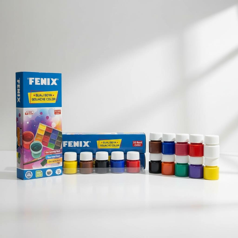 Fenix 10 Renk Şişe Guaj Boya 15 Ml