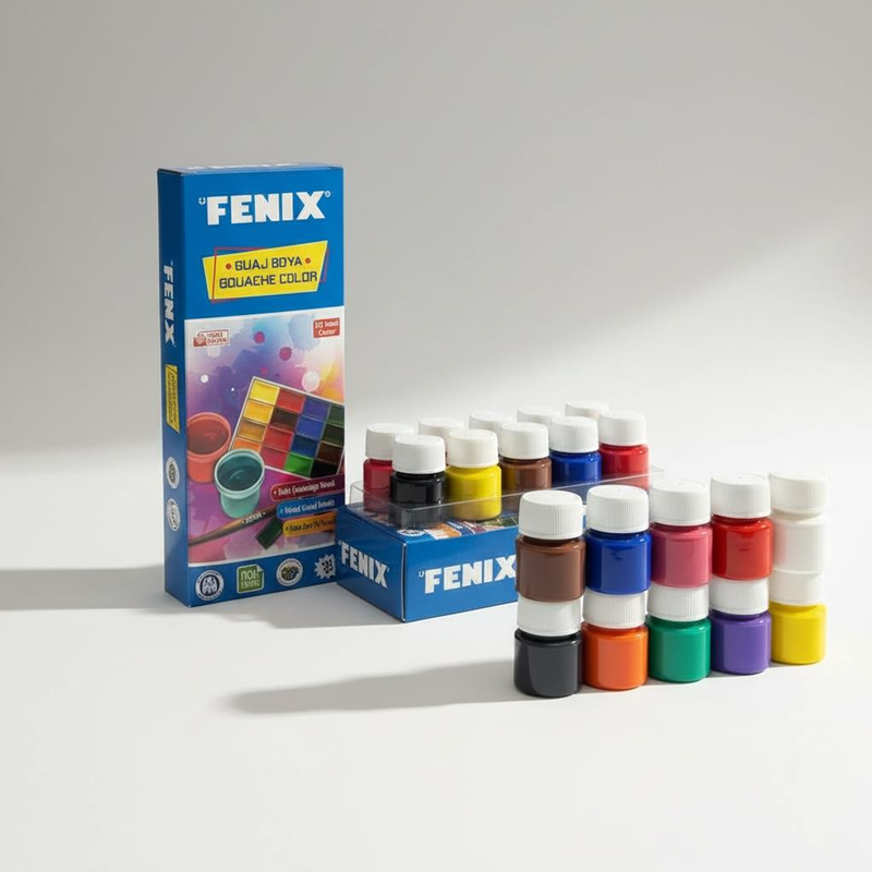 FENİX 10 RENK KARIŞIK 15 ML ŞİŞE GUAJ BOYA