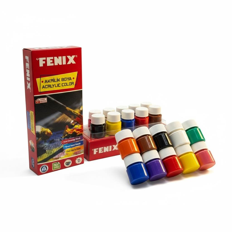 Fenix 10 Renk Şişe Akrilik Boya 15 Ml