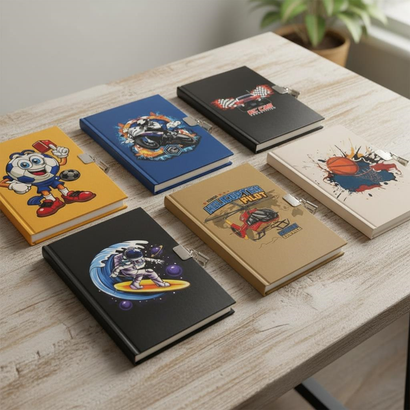 14*20 Cm Erkek Modelleri Kilitli Hatıra Defteri 80 Yaprak 16'Lı Paket