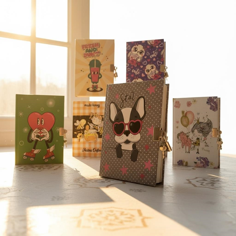 14*20 Cm Kız Modelleri Kilitli Hatıra Defteri 80 Yaprak 16'Lı Paket