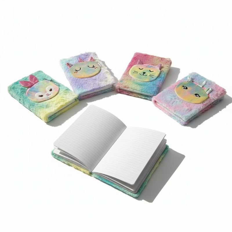 No.Pls2 A-5 Peluşlu Fermuarlı Hatıra Defteri 80 Yaprak