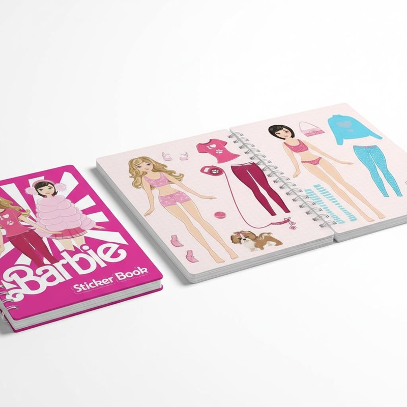 12*16 Cm Barbie Spralli Sticker Defteri 8 Yaprak 12'Li Paket