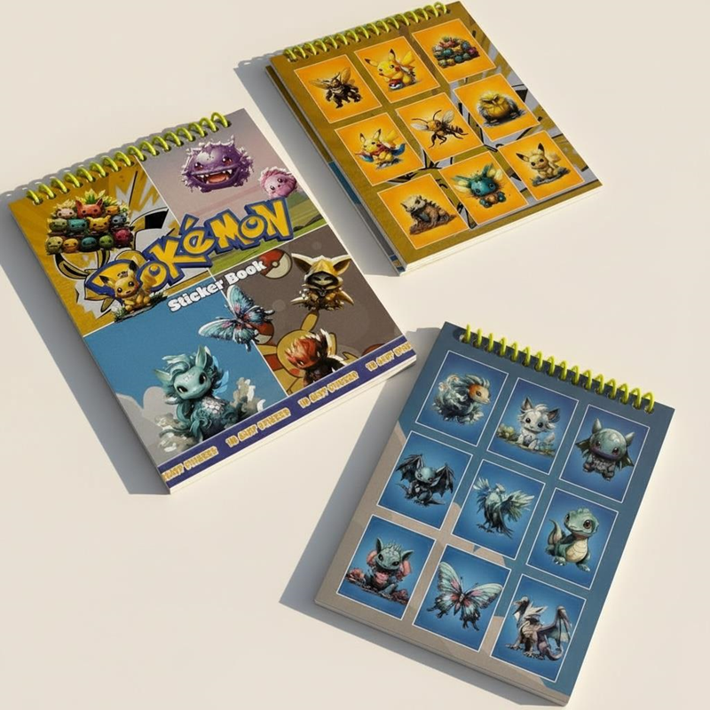 12*16 Cm Pokemon Spralli Sticker Defteri 8 Yaprak 12'Li Paket