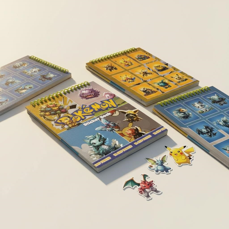 12*16 Cm Pokemon Spralli Sticker Defteri 8 Yaprak 12'Li Paket