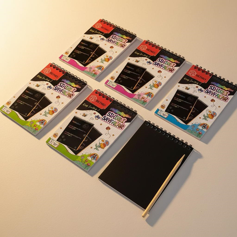 A-6 Spralli Kazıma Gökkuşağı Sihirli Defter 8 Sayfa 10 Yaprak