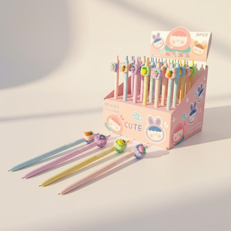 No.5103 Pastel Meyveler Figürlü Versatil Kalem 0.7 Uçlu 36'Lı Paket