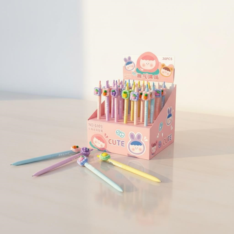 No.5103 Pastel Meyveler Figürlü Versatil Kalem 0.7 Uçlu 36'Lı Paket