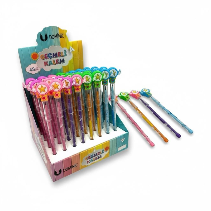 No.231119-9 Yıldız/Unicorn Modeli Geçmeli Yumurtlayan Kalem 48'Li Paket