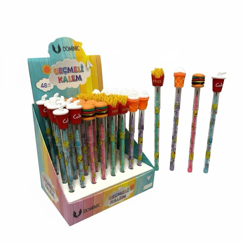 No.231119-7 Fast Food Modeli Geçmeli Yumurtlayan Kalem 48'Li Paket