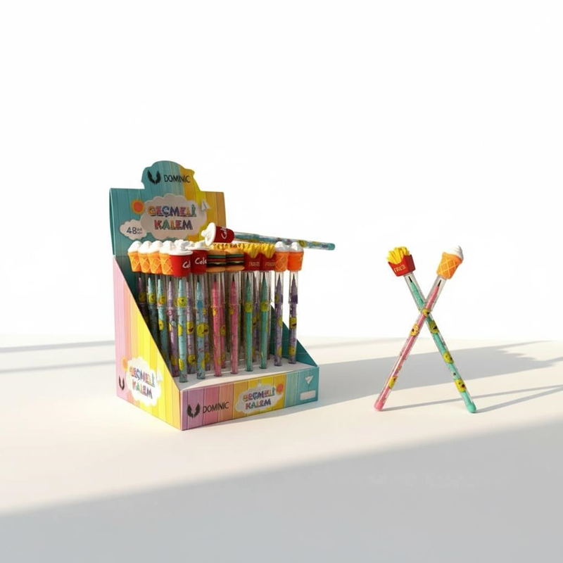 No.231119-7 Fast Food Modeli Geçmeli Yumurtlayan Kalem 48Li Paket