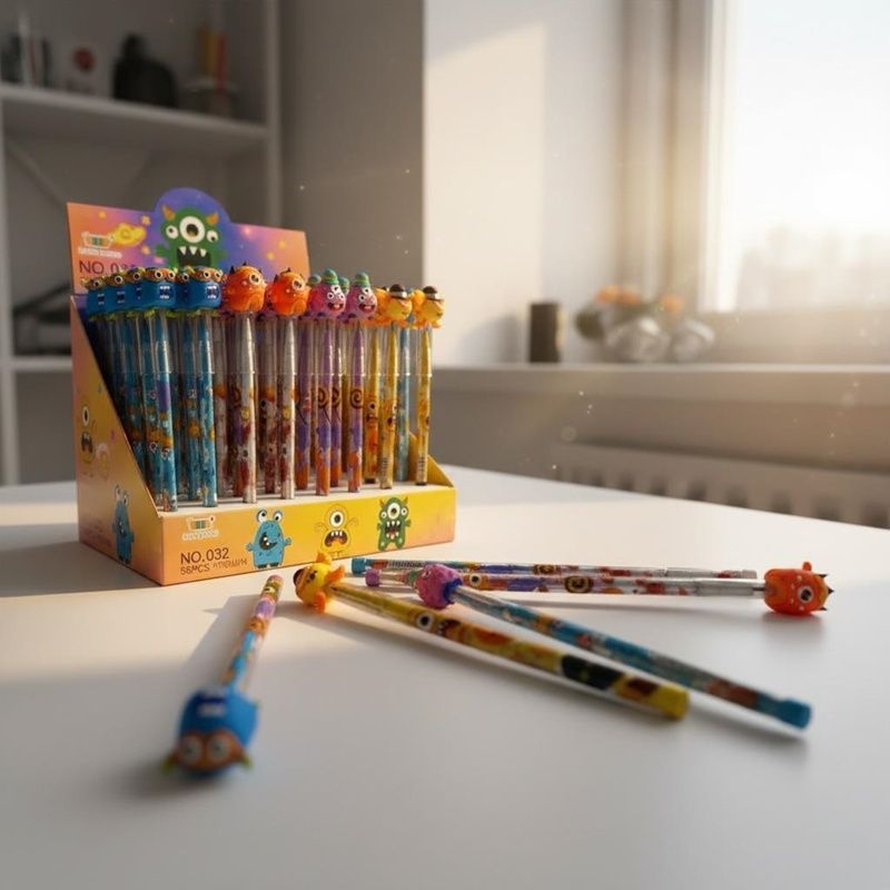 No.032 Monster Modeli Geçmeli Yumurtlayan Kalem 56Lı Paket