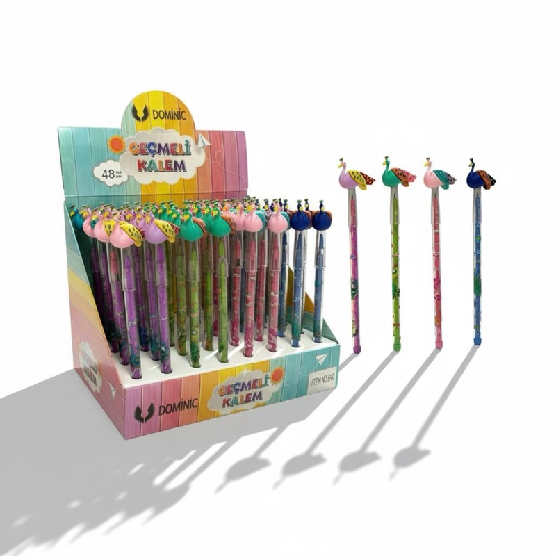 No.940 Tavus Kuşu Modeli Geçmeli Yumurtlayan Kalem 48'Li Paket No.940 Tavus Kuşu Modeli Geçmeli Yumurtlayan Kalem 48'Li Paket