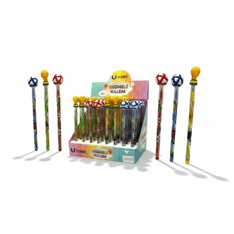 No.7027 Dünya Kupası / Renkli Top Modeli Geçmeli Yumurtlayan Kalem 48Li Paket