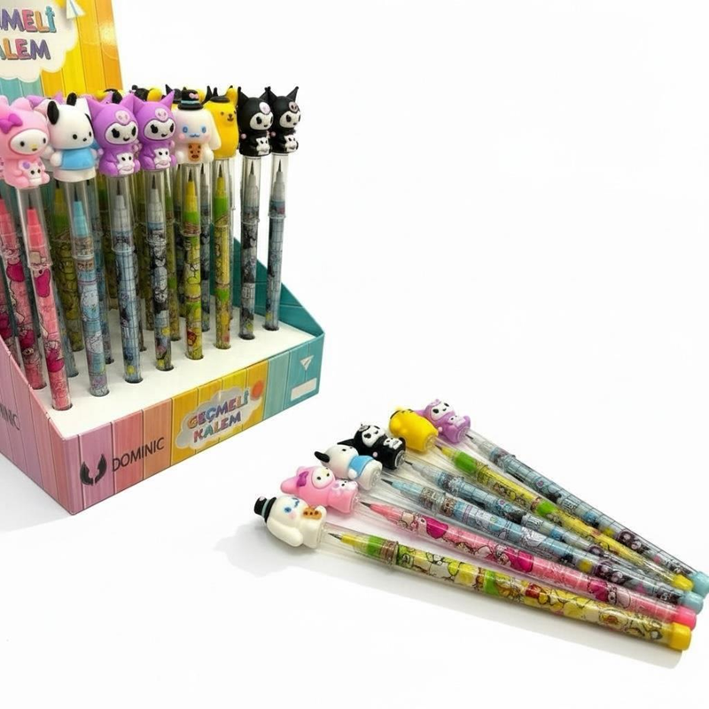 No.231119-10 Kuromi Modeli Geçmeli Yumurtlayan Kalem 48Li Paket