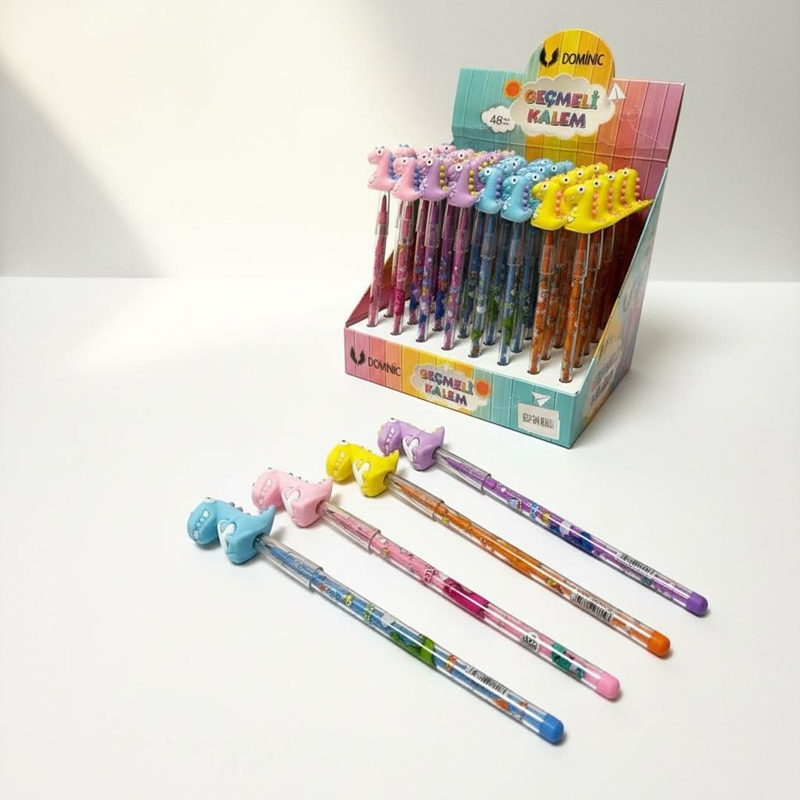 No.950 Dinozor Modeli Geçmeli Yumurtlayan Kalem 48'Li Paket