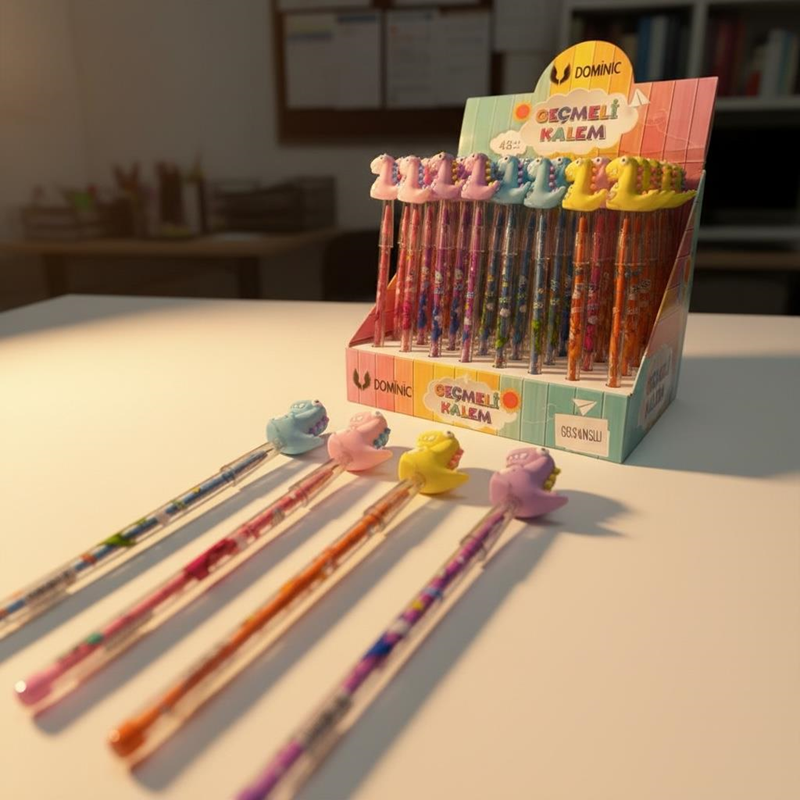 No.950 Dinozor Modeli Geçmeli Yumurtlayan Kalem 48'Li Paket No.950 Dinozor Modeli Geçmeli Yumurtlayan Kalem 48'Li Paket