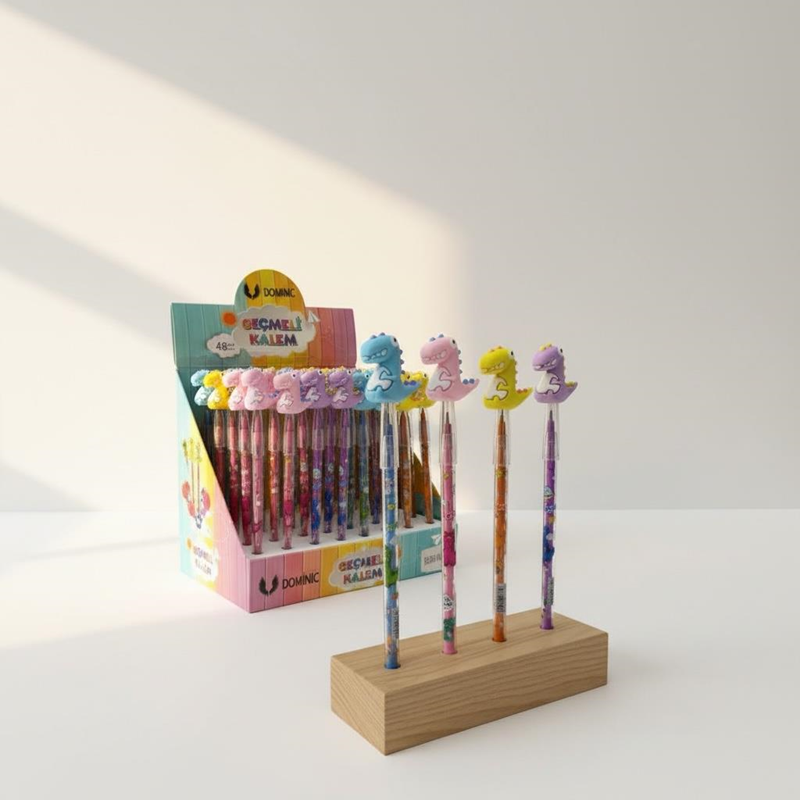 No.950 Dinozor Modeli Geçmeli Yumurtlayan Kalem 48Li Paket