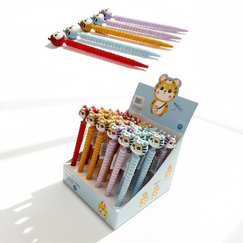 No.9989 Sevimli Kedi Figürü Versatil Kalem 0.7 Uçlu 36'Lı Paket