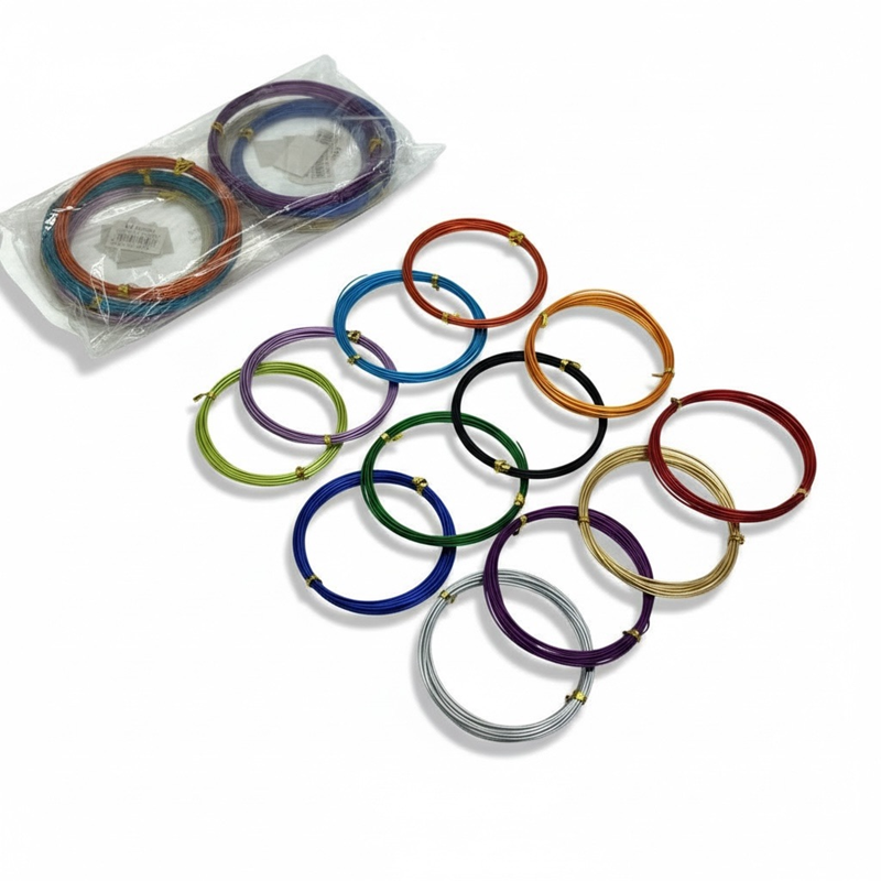 Renkli Bakır Tel 10 Mm * 5 Metre Poşetli 12'Li Paket (Her Biri Ayrı Poşetli)