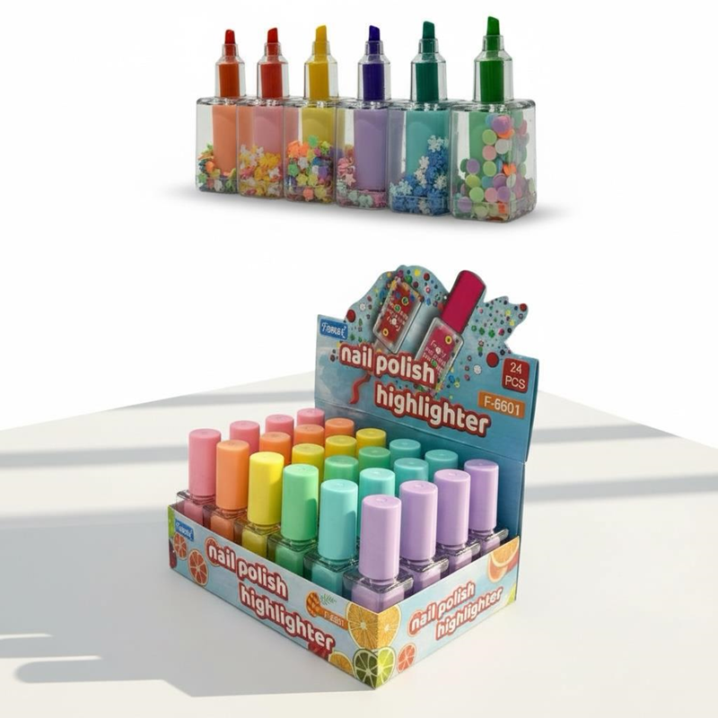 Oje Figürlü Pastel Renk Fosforlu Kalem 24'Lü Paket