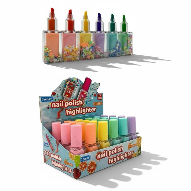 Oje Figürlü Pastel Renk Fosforlu Kalem 24Lü Paket