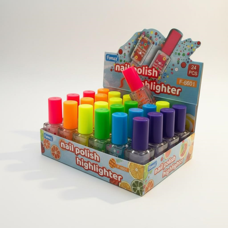 Oje Figürlü Neon Renk Fosforlu Kalem 24Lü Paket