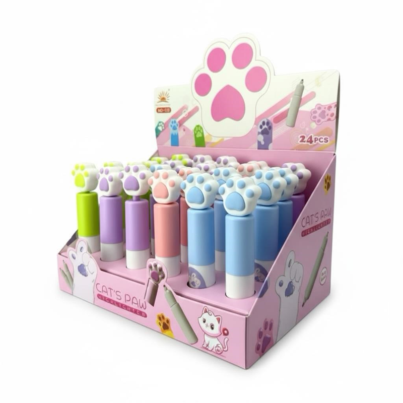 Md-132 Pati Figürlü Fosforlu Kalem 24'Lü Paket Md-132 Pati Figürlü Fosforlu Kalem 24'Lü Paket