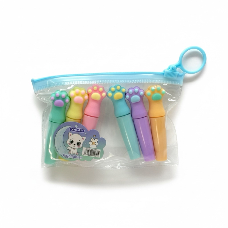 Xyh-211 Pati Figürü Pastel Renkler Fosforlu Kalem 6'Lı Set