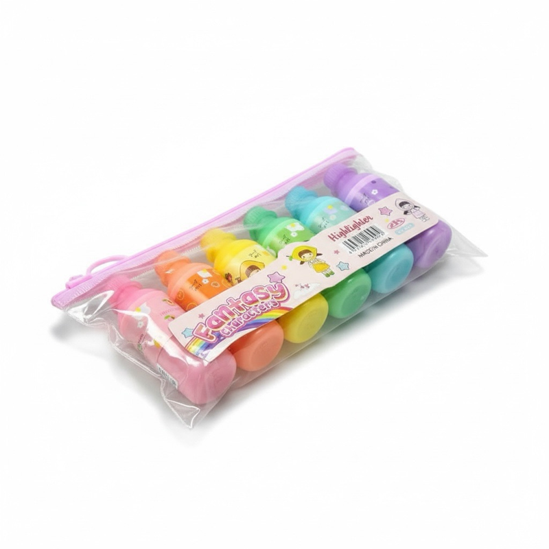 Bx-601 Şişe Figürü Pastel Renkler Fosforlu Kalem 6'Lı Set Bx-601 Şişe Figürü Pastel Renkler Fosforlu Kalem 6'Lı Set