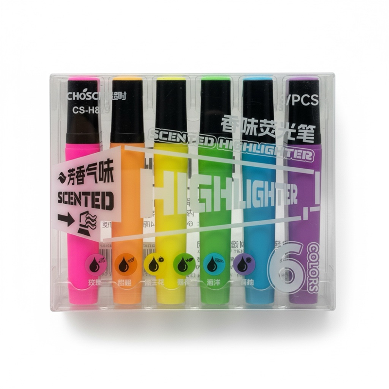 Chosch Cs-H879 Neon Kokulu Lüks Pastel Renkler Fosforlu Kalem 6'Lı Set