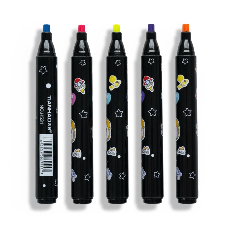 H-531 Pullu Mühür Modeli Fosforlu Kalem 6Lı Set