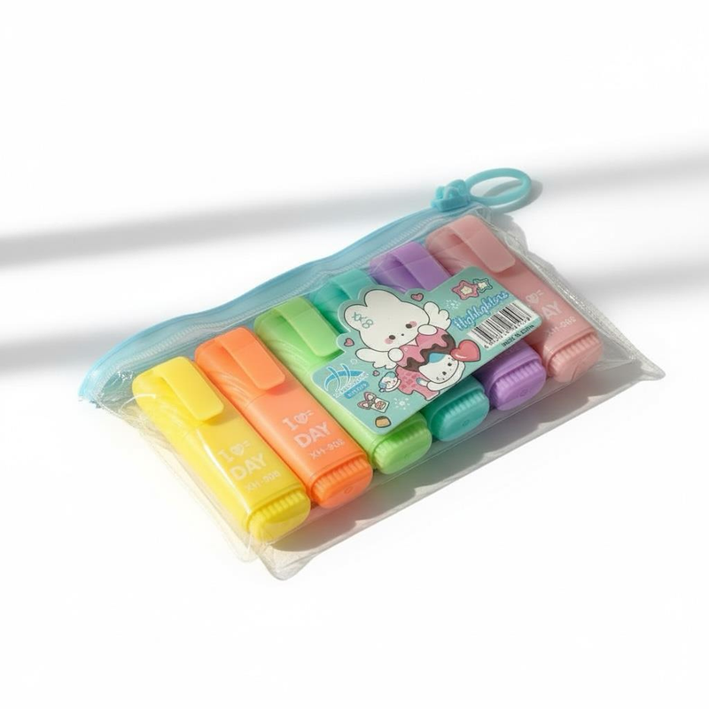 XH-908 MİNİ PASTEL FOSFORLU KALEM 6'LI SET