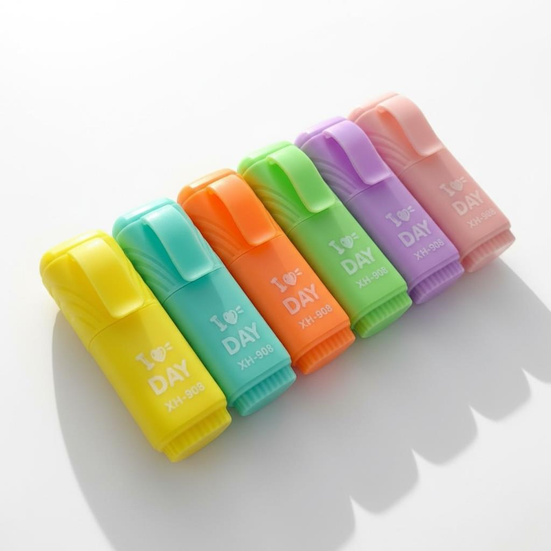 XH-908 MİNİ PASTEL FOSFORLU KALEM 6'LI SET XH-908 MİNİ PASTEL FOSFORLU KALEM 6'LI SET