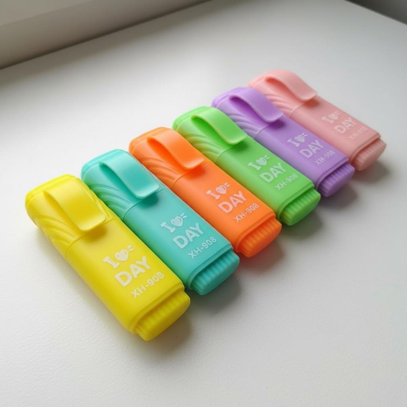 XH-908 MİNİ PASTEL FOSFORLU KALEM 6LI SET