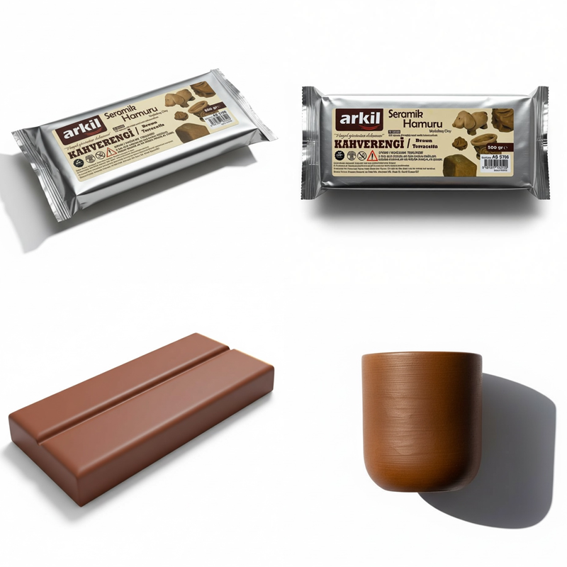 Seramik Hamuru Kil Çamuru 500 Gr Kahverengi